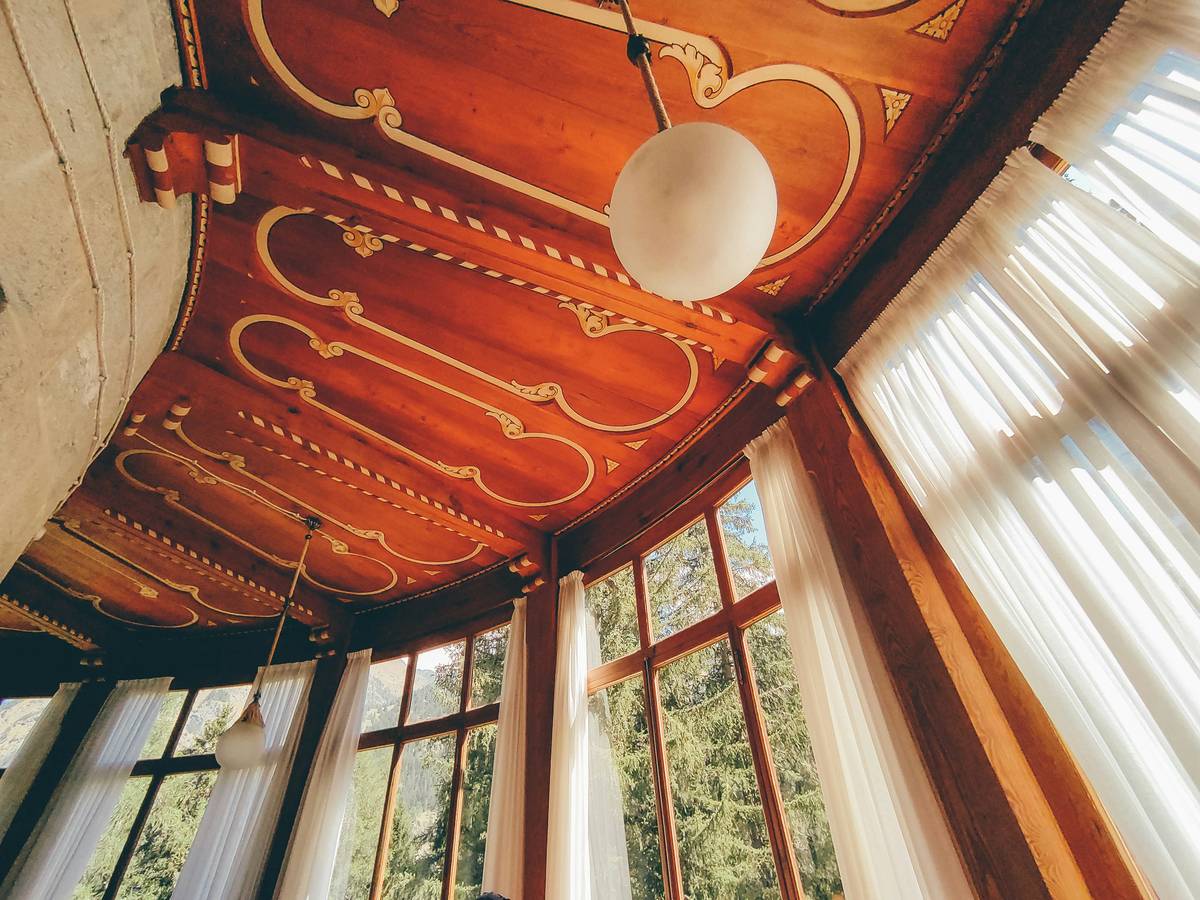 a lamp from a ceiling